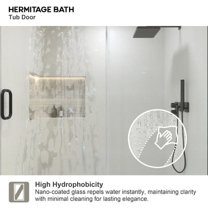 Ephemeral 60 in. W x 76 in. H Sliding Semi-Frameless Shower Door in Matte Black Finish with Clear Glass 7051-7660MB-8_9029b791-6a7b-4bbb-9ccb-54de3deaa5b4
