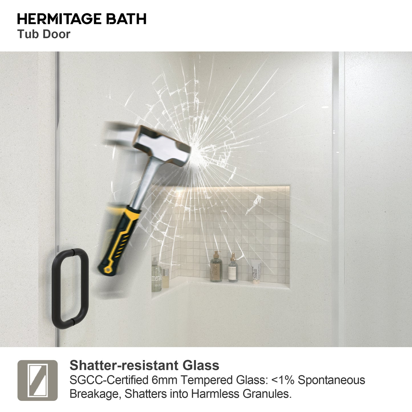 Brewo 60 in. W x 76 in. H Sliding Semi-Frameless Shower Door with Clear Glass