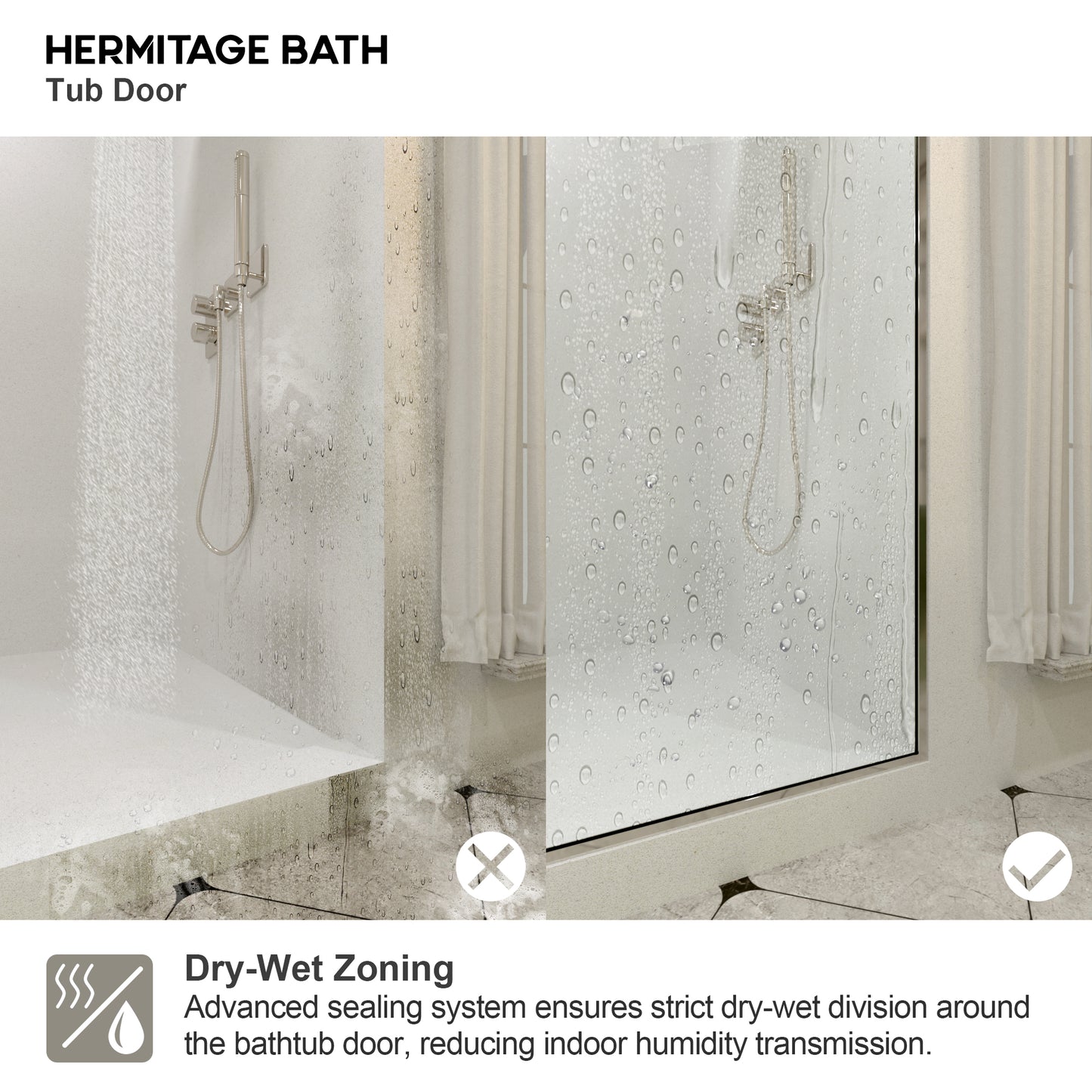 Brewo 60 in. W x 76 in. H Sliding Semi-Frameless Shower Door with Clear Glass