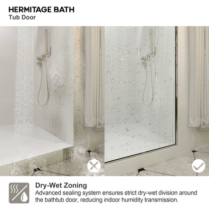 Brewo 60 in. W x 76 in. H Sliding Semi-Frameless Shower Door with Clear Glass