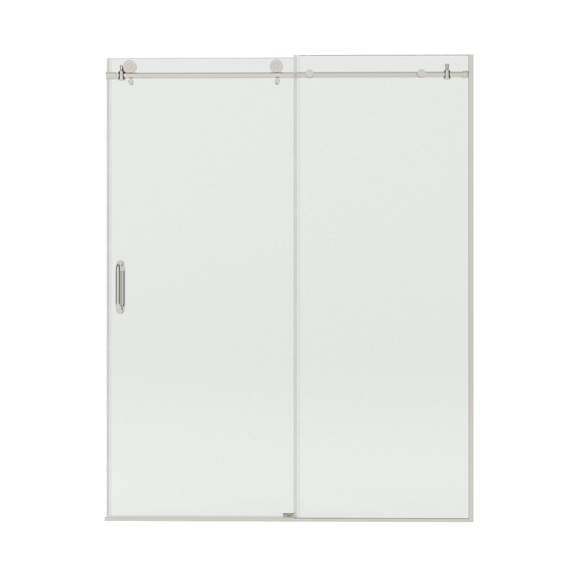 Bodum 60 in. W x 76 in. H Sliding Semi-Frameless Shower Door in Chrome Finish with Clear Glass 7051-7660SV-15_077504af-825f-41b2-941d-cf403f0031c4