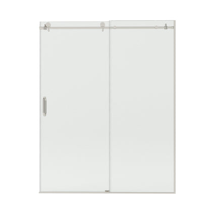 Bodum 60 in. W x 76 in. H Sliding Semi-Frameless Shower Door in Chrome Finish with Clear Glass 7051-7660SV-15_077504af-825f-41b2-941d-cf403f0031c4