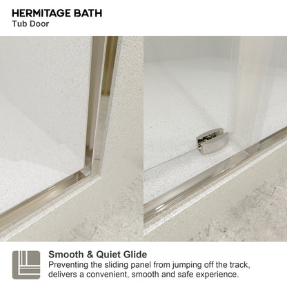 Brewo 60 in. W x 76 in. H Sliding Semi-Frameless Shower Door with Clear Glass