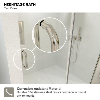 Bodum 60 in. W x 76 in. H Sliding Semi-Frameless Shower Door in Chrome Finish with Clear Glass 7051-7660SV-6