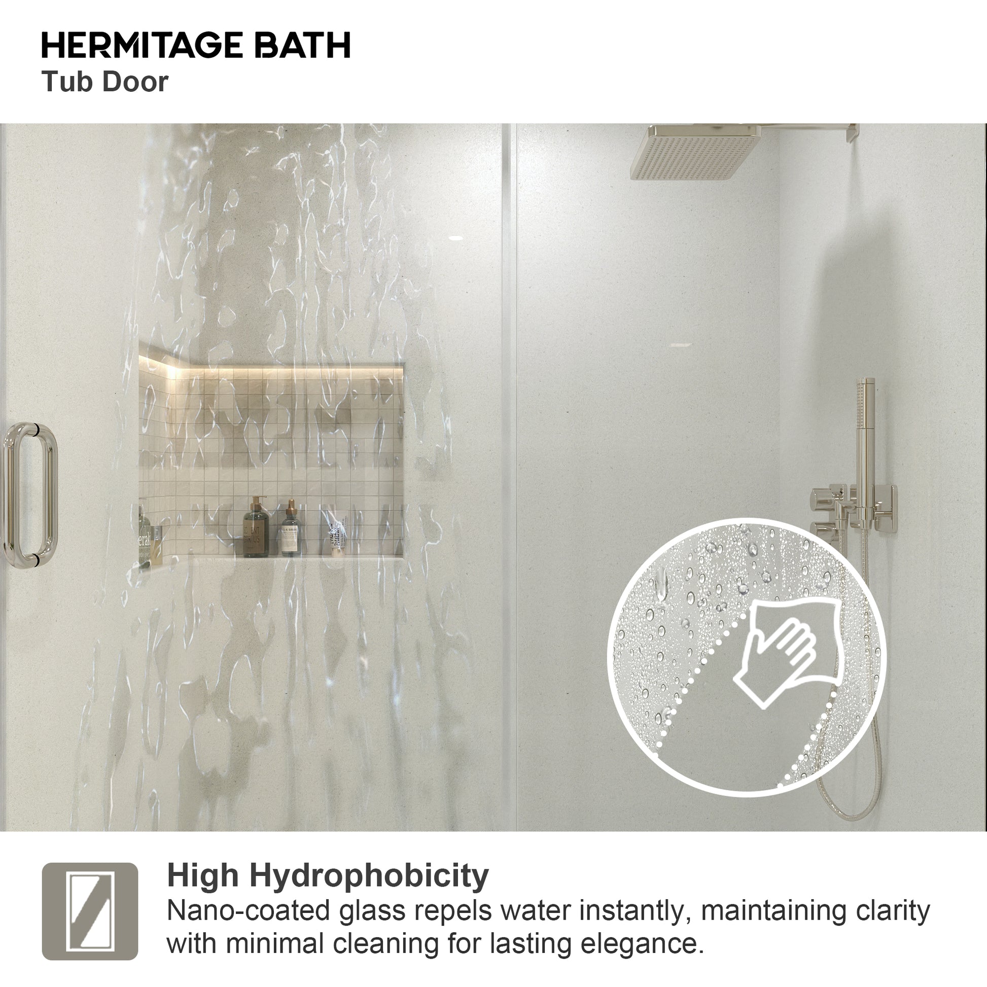 Bodum 60 in. W x 76 in. H Sliding Semi-Frameless Shower Door in Chrome Finish with Clear Glass 7051-7660SV-8