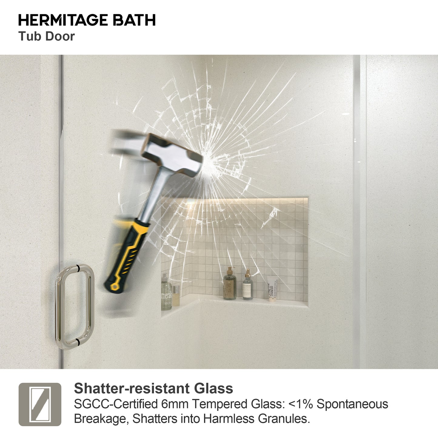 Brewo 60 in. W x 76 in. H Sliding Semi-Frameless Shower Door with Clear Glass