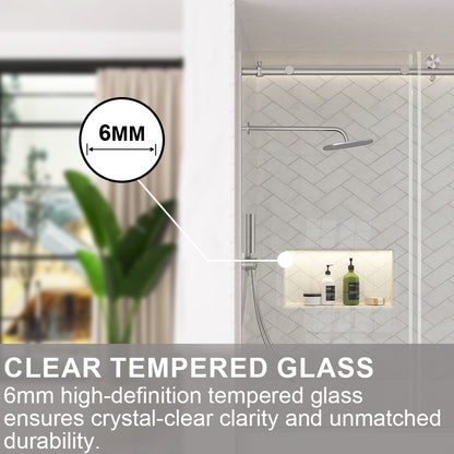 Verie 60 in. W x 60 in. H Frameless Sliding Tub Door with 1/4 in. Clear Tempered Glass 7051BN-5_af343b51-7c51-4eb7-ac91-cdf408023c0a