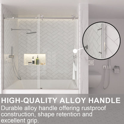 Verie 60 in. W x 60 in. H Frameless Sliding Tub Door with 1/4 in. Clear Tempered Glass 7051BN-7_6f11c9d4-c4b9-4612-be81-9cf75dc2f3a6