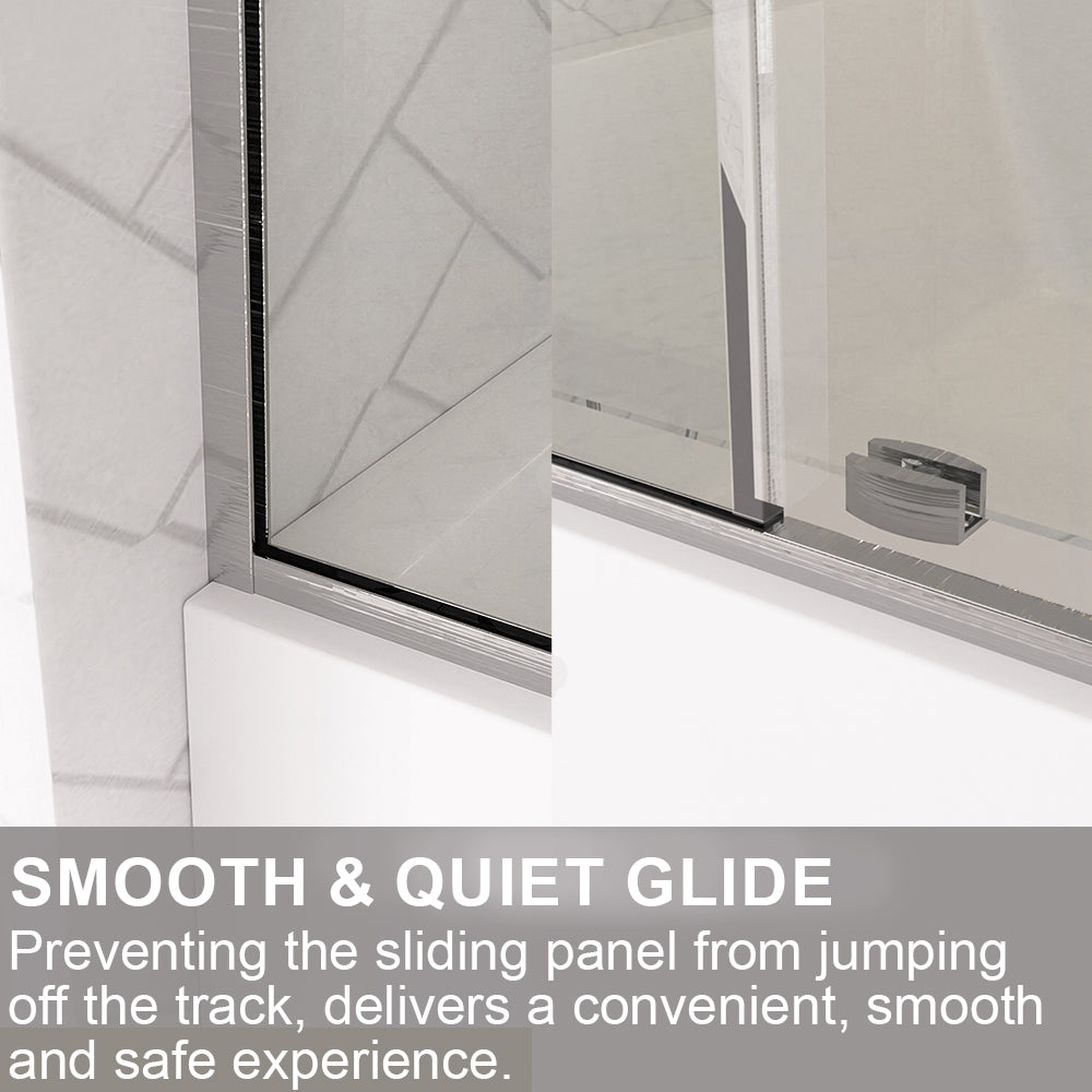 Verie 60 in. W x 60 in. H Frameless Sliding Tub Door with 1/4 in. Clear Tempered Glass 7051BN-9_a9553005-82e1-4fcf-ab02-a463fba6e7b6