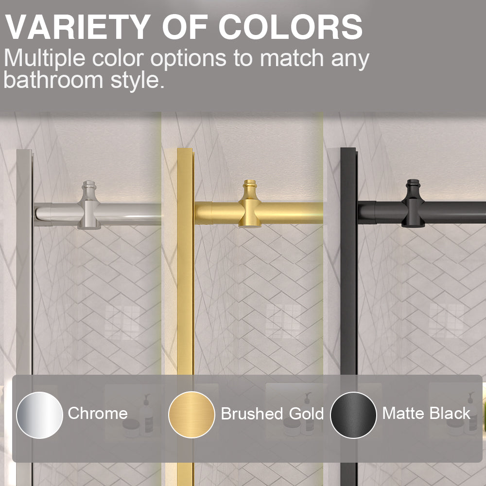 Verie 60 in. W x 60 in. H Frameless Sliding Tub Door with 1/4 in. Clear Tempered Glass 7051MB-4_bcfffa9e-1519-4cde-b2f1-7c887a585847