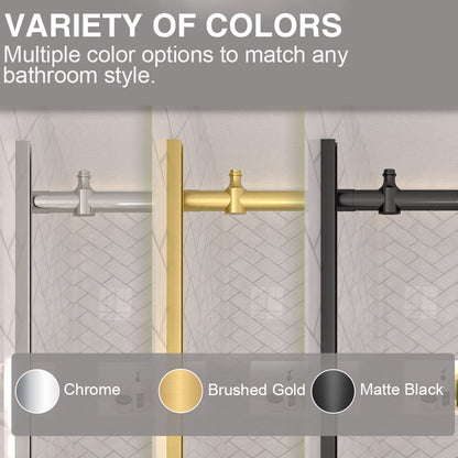 Verie 60 in. W x 60 in. H Frameless Sliding Tub Door with 1/4 in. Clear Tempered Glass 7051MB-4_bcfffa9e-1519-4cde-b2f1-7c887a585847
