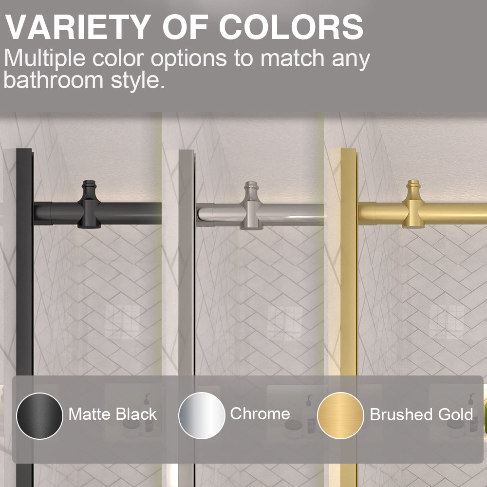 Verie 60 in. W x 60 in. H Frameless Sliding Tub Door with 1/4 in. Clear Tempered Glass 7051MB-4_d0264cd9-ef2d-49f9-9291-f04add9fe7ea