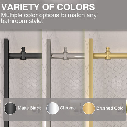 Verie 60 in. W x 60 in. H Frameless Sliding Tub Door with 1/4 in. Clear Tempered Glass 7051MB-4_d0264cd9-ef2d-49f9-9291-f04add9fe7ea