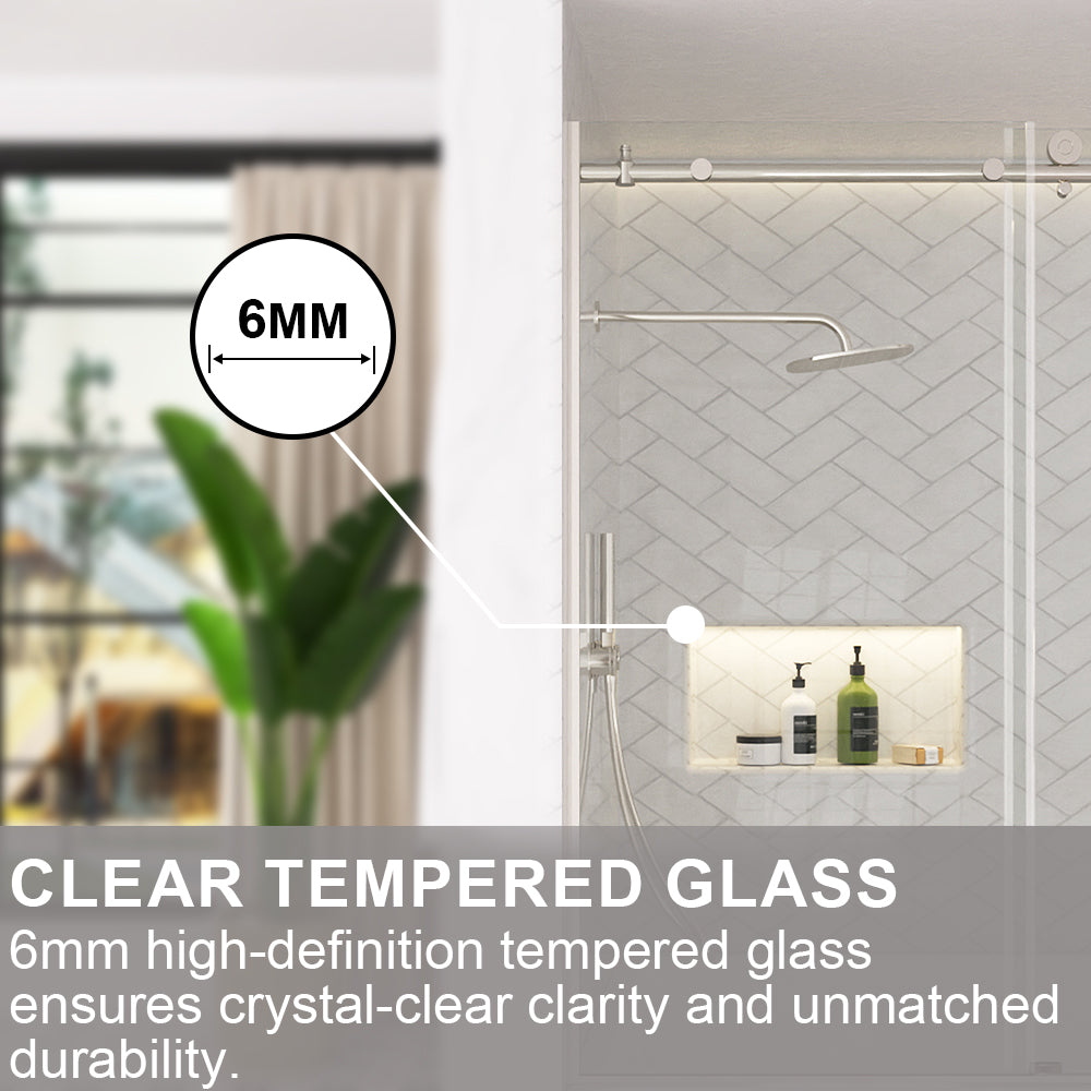 Verie 60 in. W x 60 in. H Frameless Sliding Tub Door with 1/4 in. Clear Tempered Glass 7051MB-5_39f0da74-3f86-4b21-a9db-5f964747488b