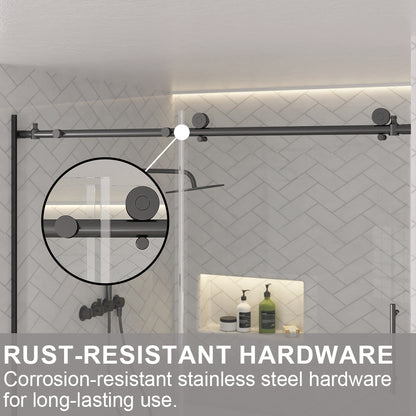 Verie 60 in. W x 60 in. H Frameless Sliding Tub Door with 1/4 in. Clear Tempered Glass 7051MB-8_69d5691d-7d37-474a-bf7e-1223d5611b49