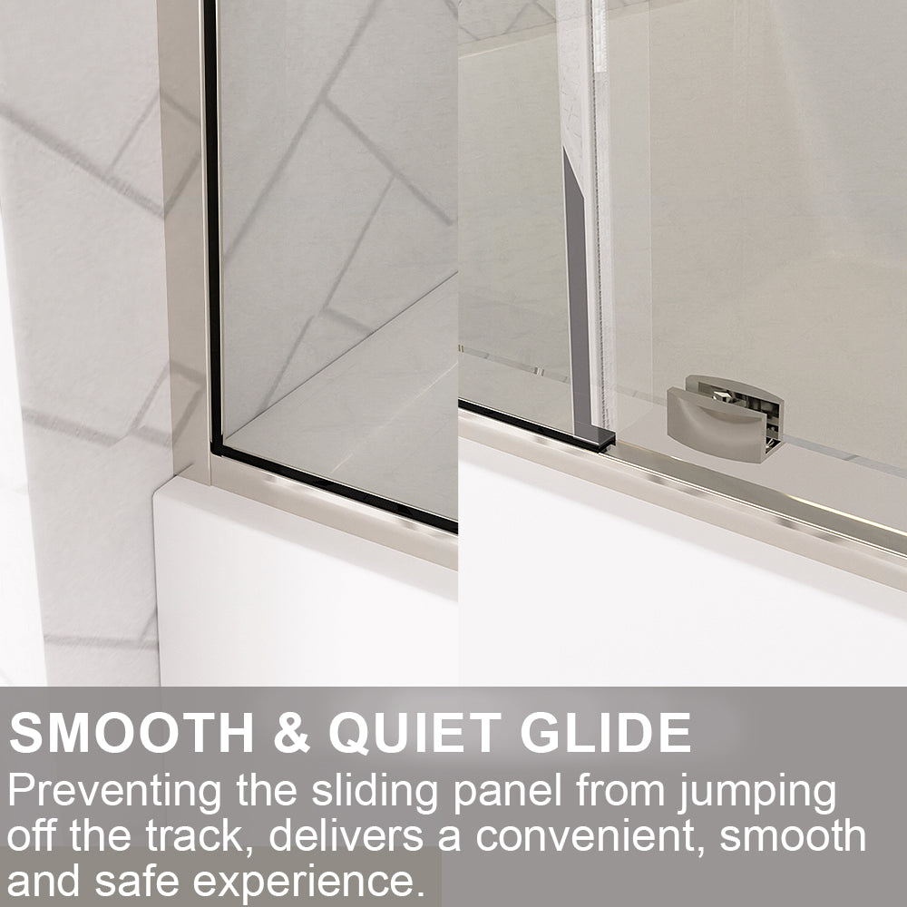 Verie 60 in. W x 60 in. H Frameless Sliding Tub Door with 1/4 in. Clear Tempered Glass 7051MB-9_a2ebc459-240e-460d-ade0-8773b82e8c6c