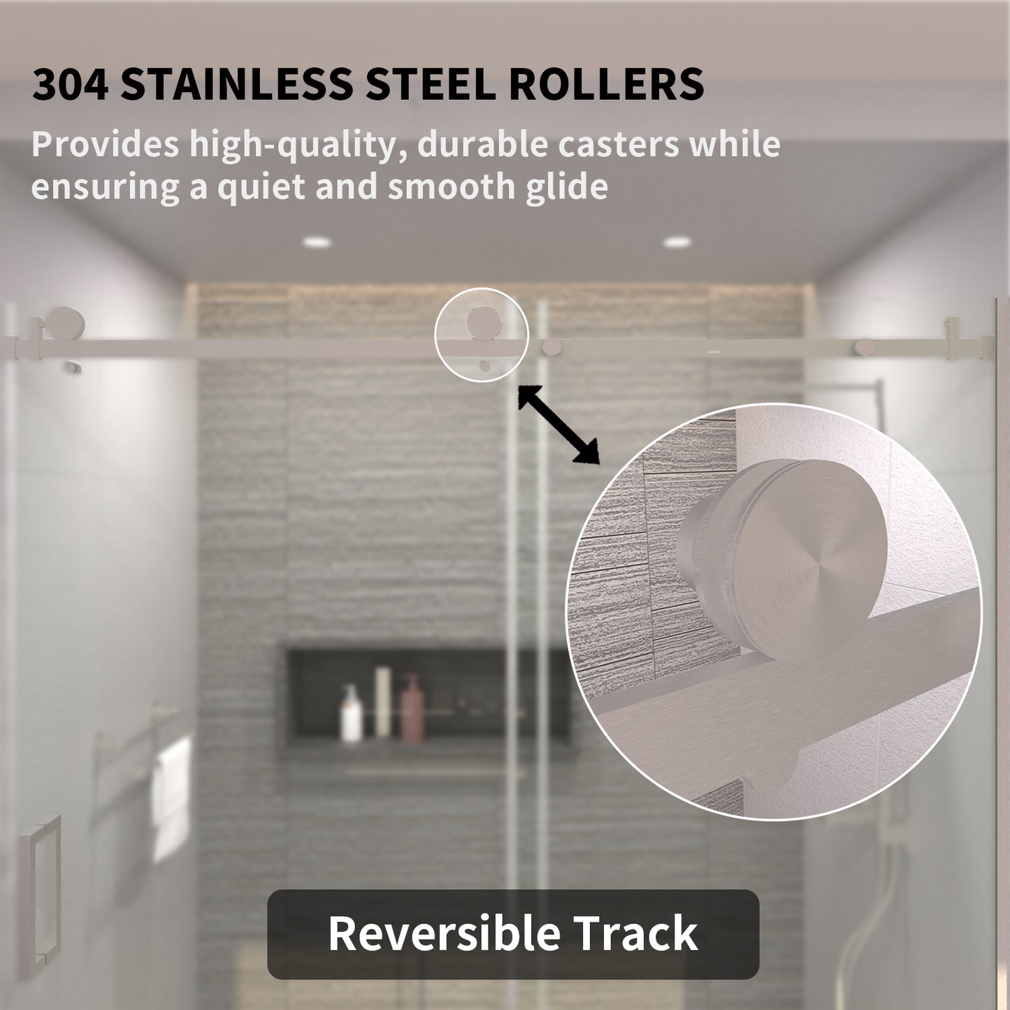 TaiMei 60 in. W x 76 in. H Sliding Semi-Frameless Shower Door with Clear Glass 7151-7660-BN06