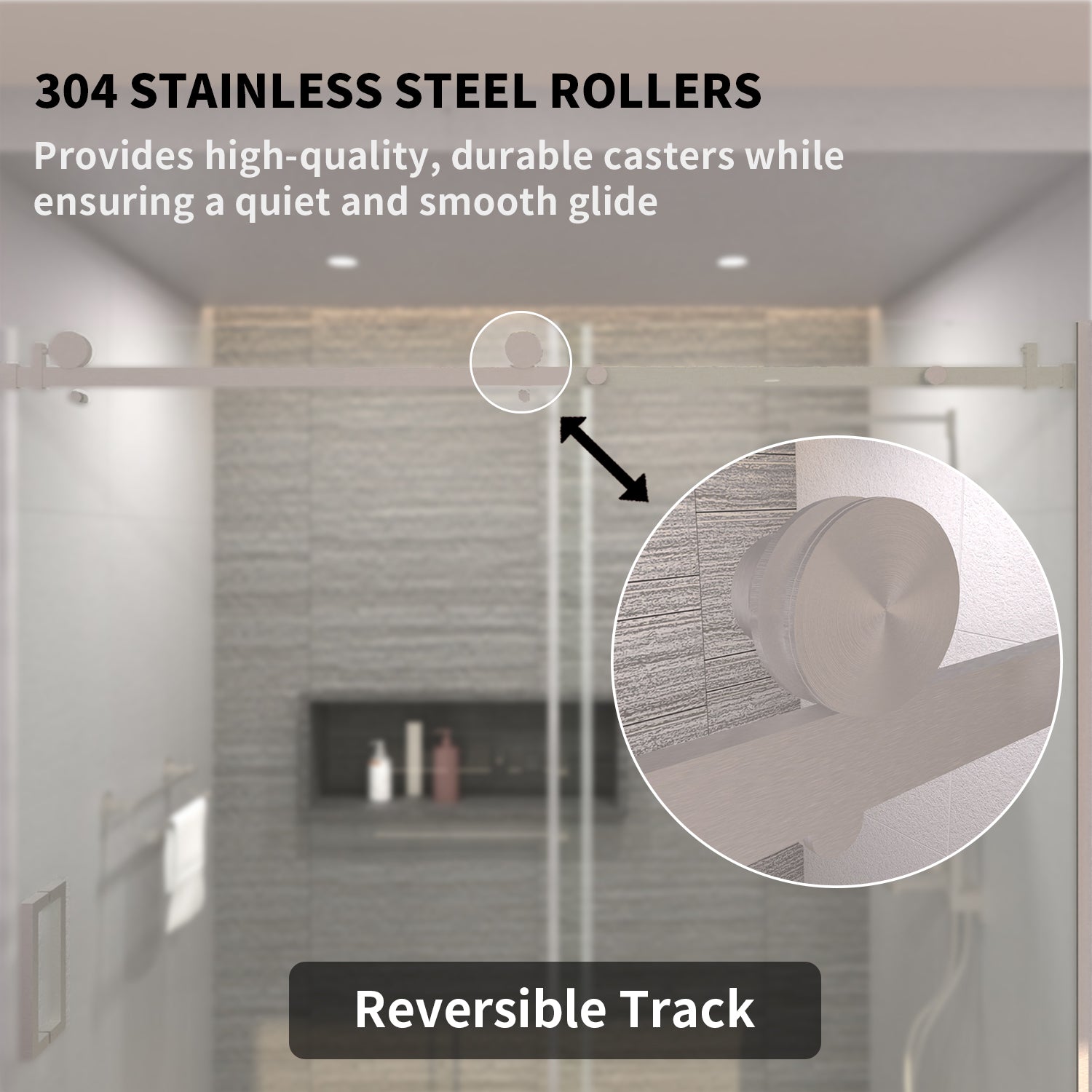 TaiMei 60 in. W x 76 in. H Sliding Semi-Frameless Shower Door with Clear Glass 7151-7660-BN06