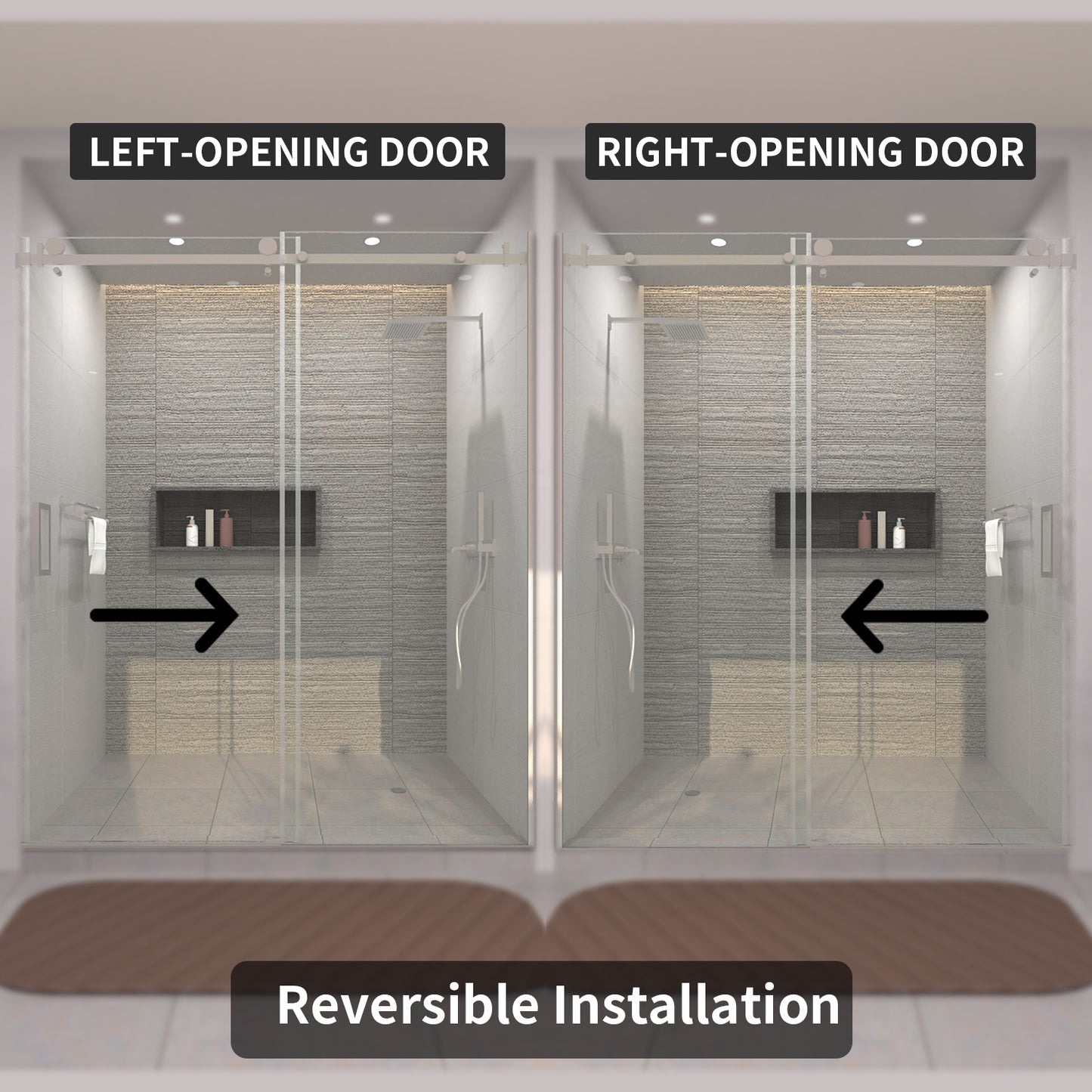 TaiMei 60 in. W x 76 in. H Sliding Semi-Frameless Shower Door with Clear Glass 7151-7660-BN07