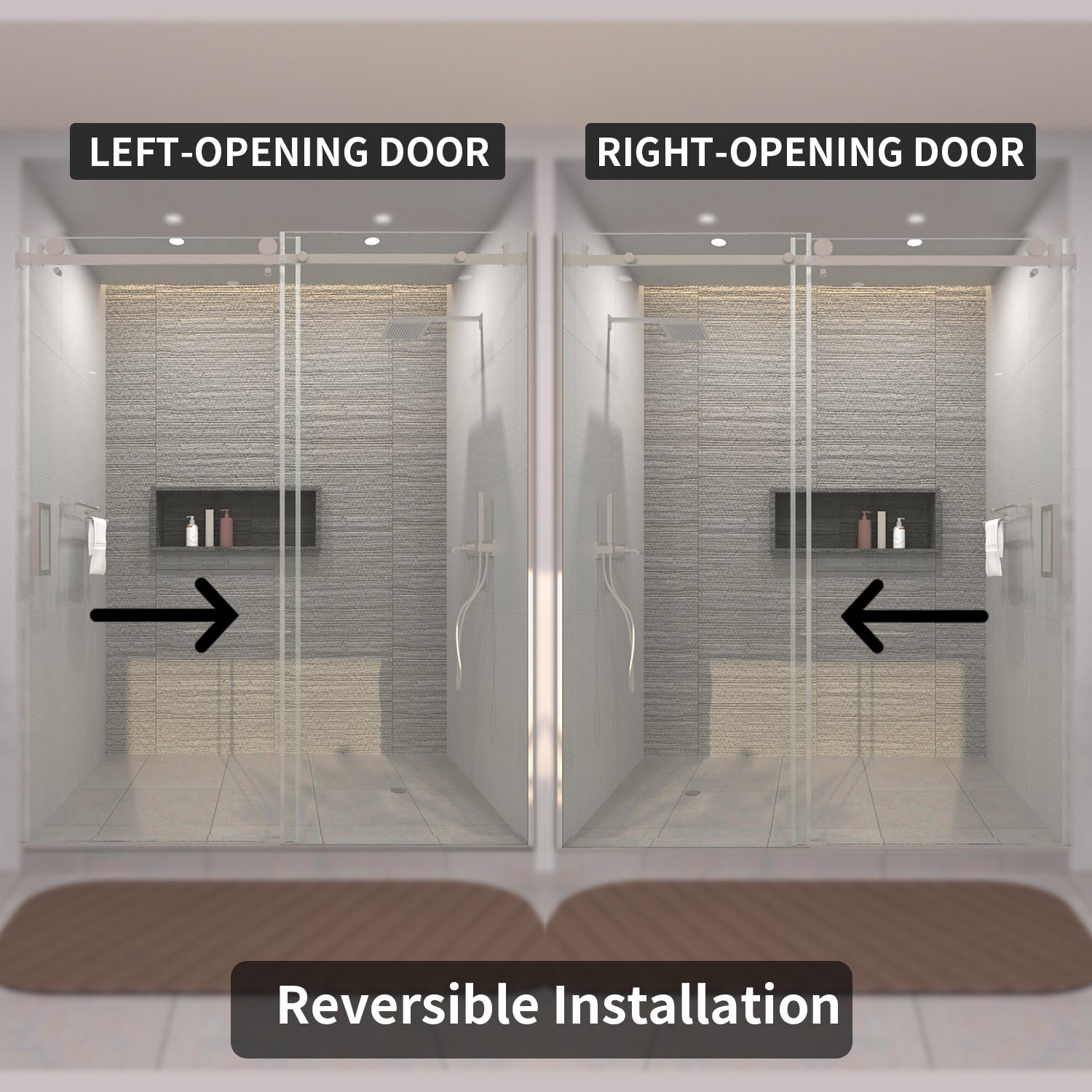TaiMei 60 in. W x 76 in. H Sliding Semi-Frameless Shower Door with Clear Glass 7151-7660-BN07