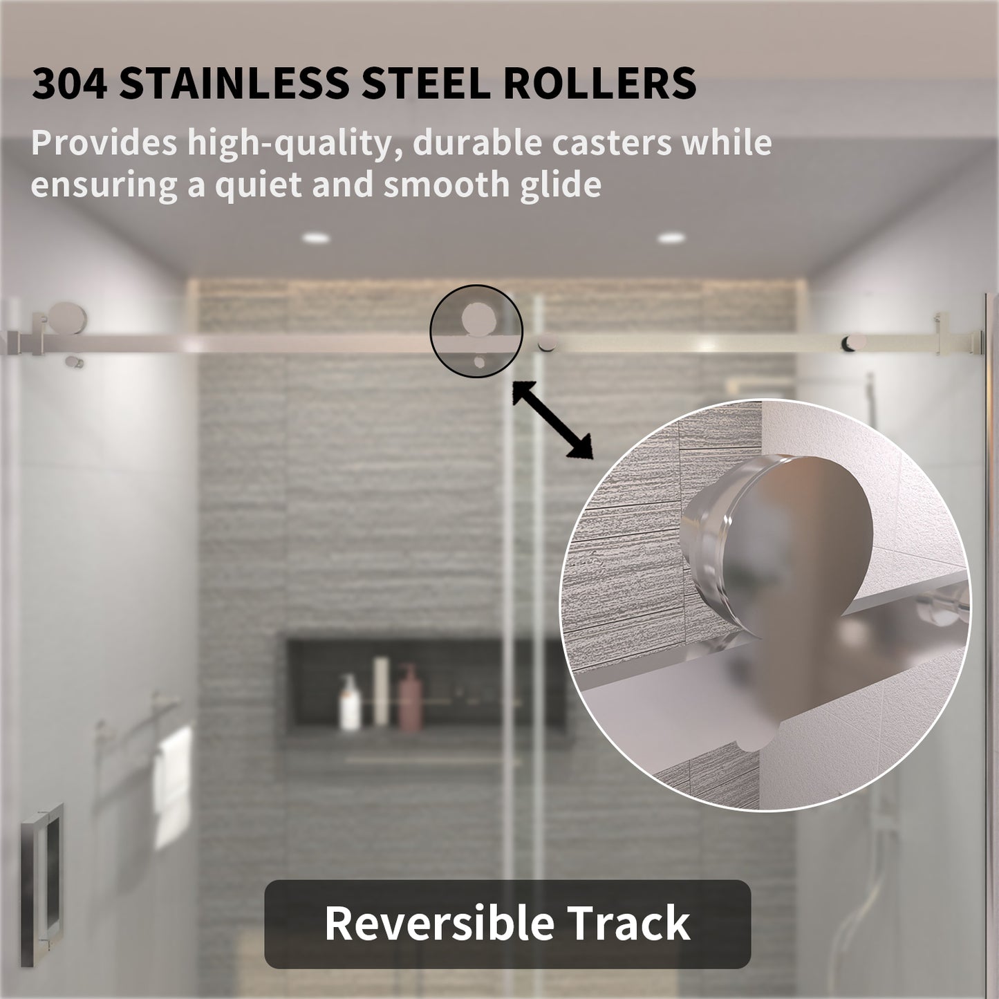 TaiMei 60 in. W x 76 in. H Sliding Semi-Frameless Shower Door with Clear Glass 7151-7660-CR06_22253def-0930-4227-ab05-b1925171d44a