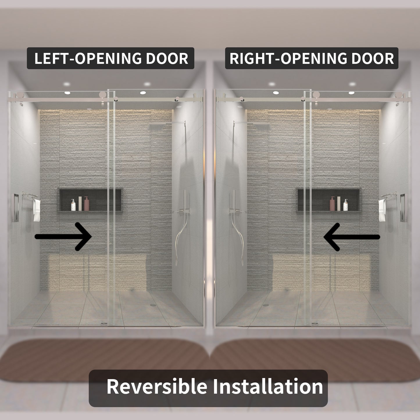 TaiMei 60 in. W x 76 in. H Sliding Semi-Frameless Shower Door with Clear Glass 7151-7660-CR07_a3edbc38-ff67-4243-a93f-c25fad888f4f