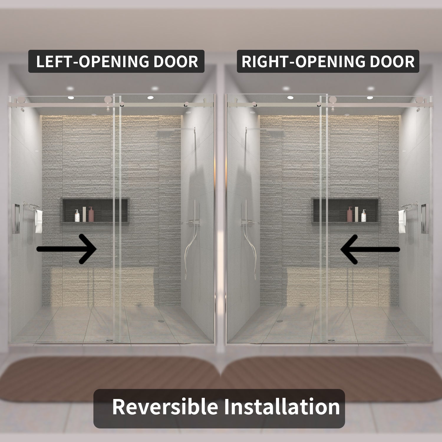 TaiMei 60 in. W x 76 in. H Sliding Semi-Frameless Shower Door with Clear Glass 7151-7660-CR07_a3edbc38-ff67-4243-a93f-c25fad888f4f