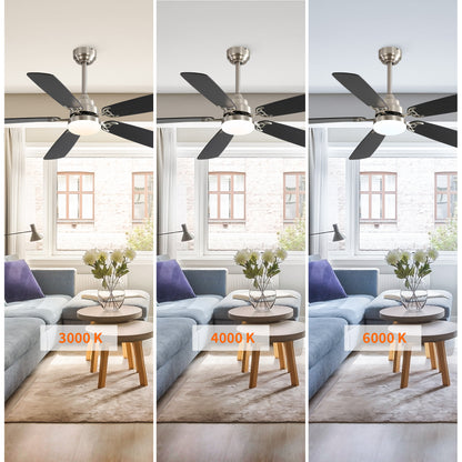 Taimei Cirrus 52 in. White Oak Downrod Standard Ceiling Fan with Integrated LED with Remote Included 5 Two-Tone Blades DC Motor 7_01ce0b39-da1a-4f13-8ab3-f2a974b34494