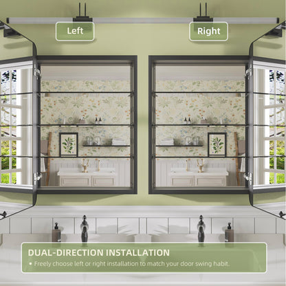 Niveal FMC Series Rectangular Aluminum Recessed/Surface Mount Framed Medicine Cabinet with Mirror