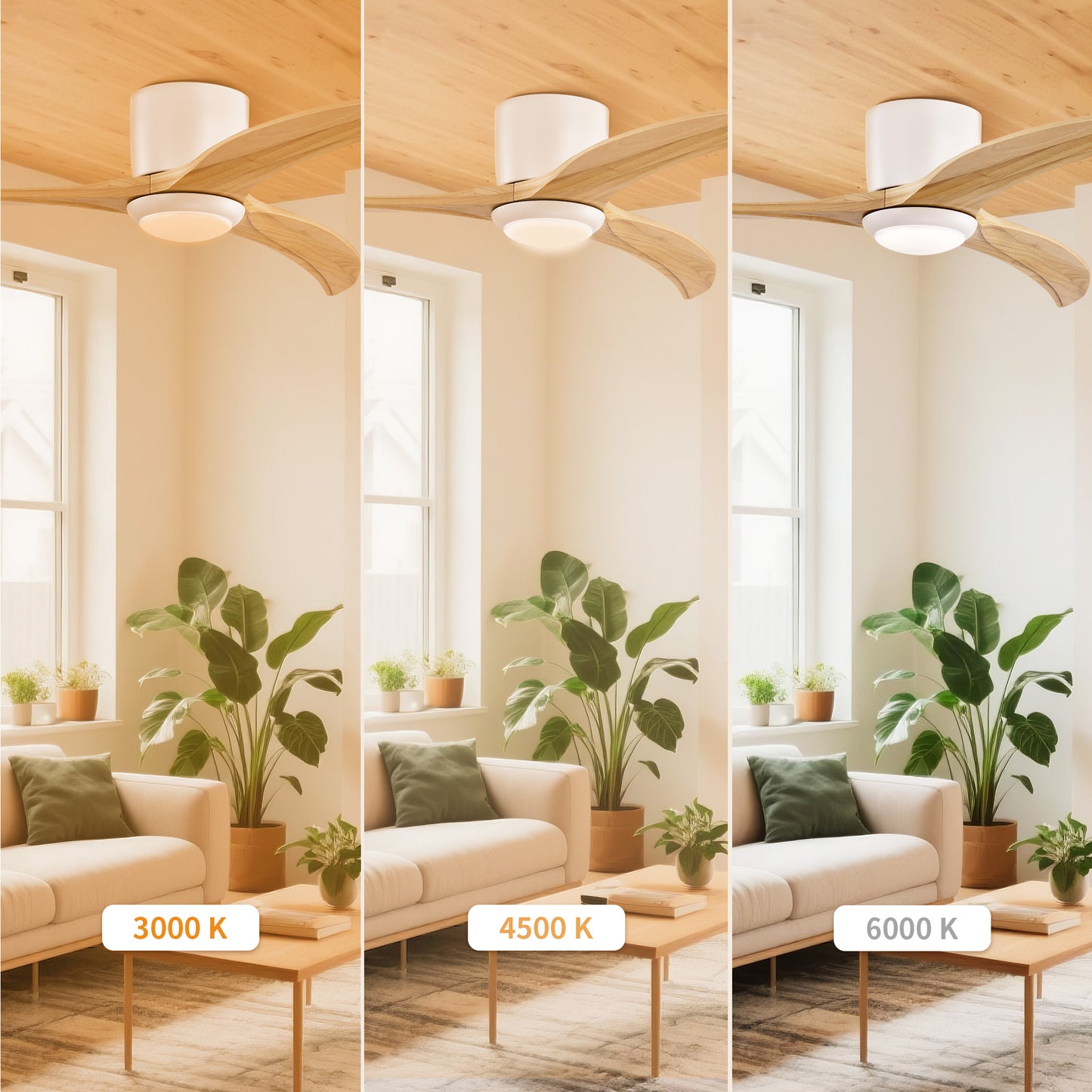 Taimei Niveu 52 in. Flush Mount Standard Ceiling Fan with Dimmable LED with Remote Included DC Motor 7_0550b4dc-4439-431b-8204-1fd89b3b341d