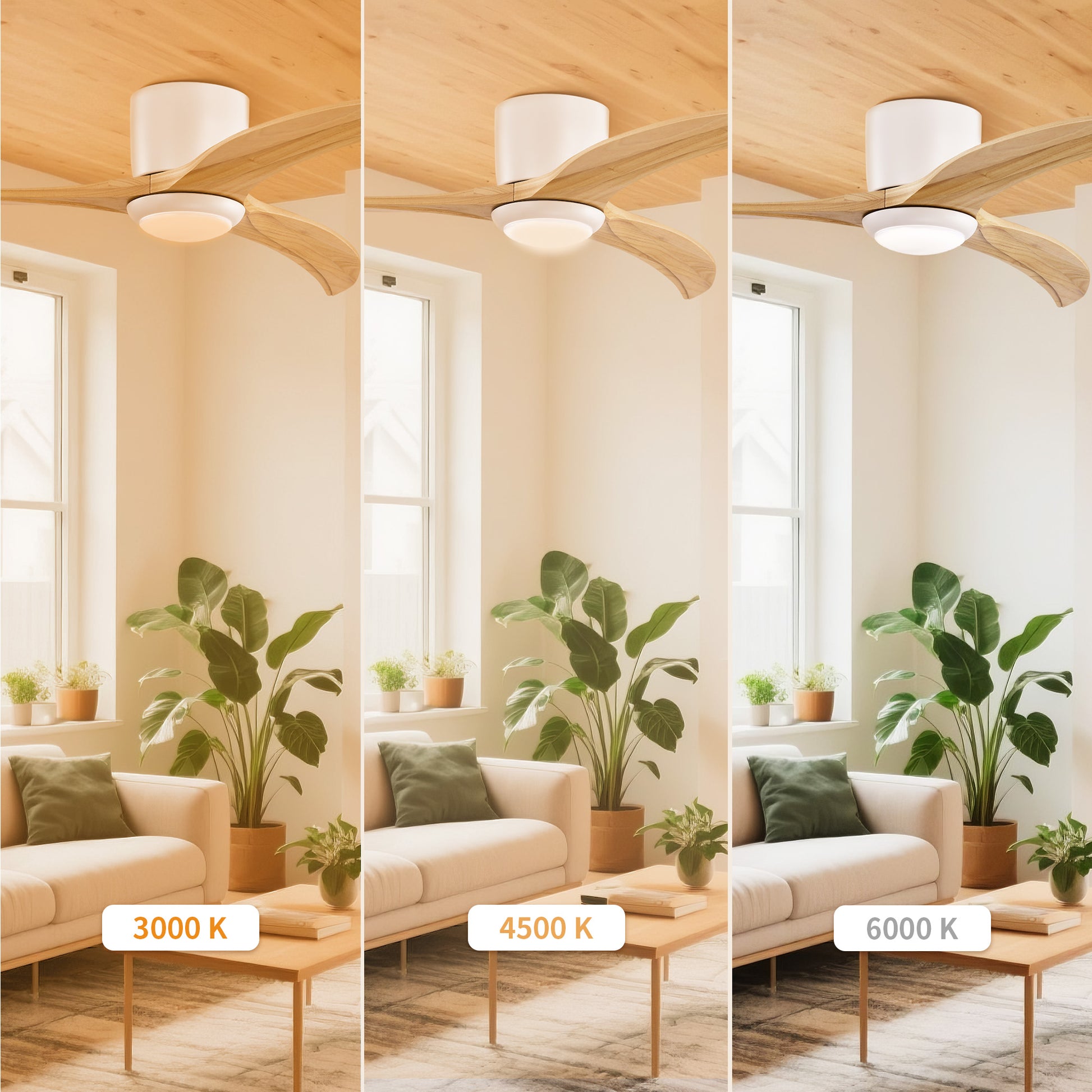 Taimei Niveu 52 in. Flush Mount Standard Ceiling Fan with Dimmable LED with Remote Included DC Motor 7_0550b4dc-4439-431b-8204-1fd89b3b341d