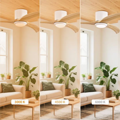 Taimei Niveu 52 in. Flush Mount Standard Ceiling Fan with Dimmable LED with Remote Included DC Motor 7_0550b4dc-4439-431b-8204-1fd89b3b341d