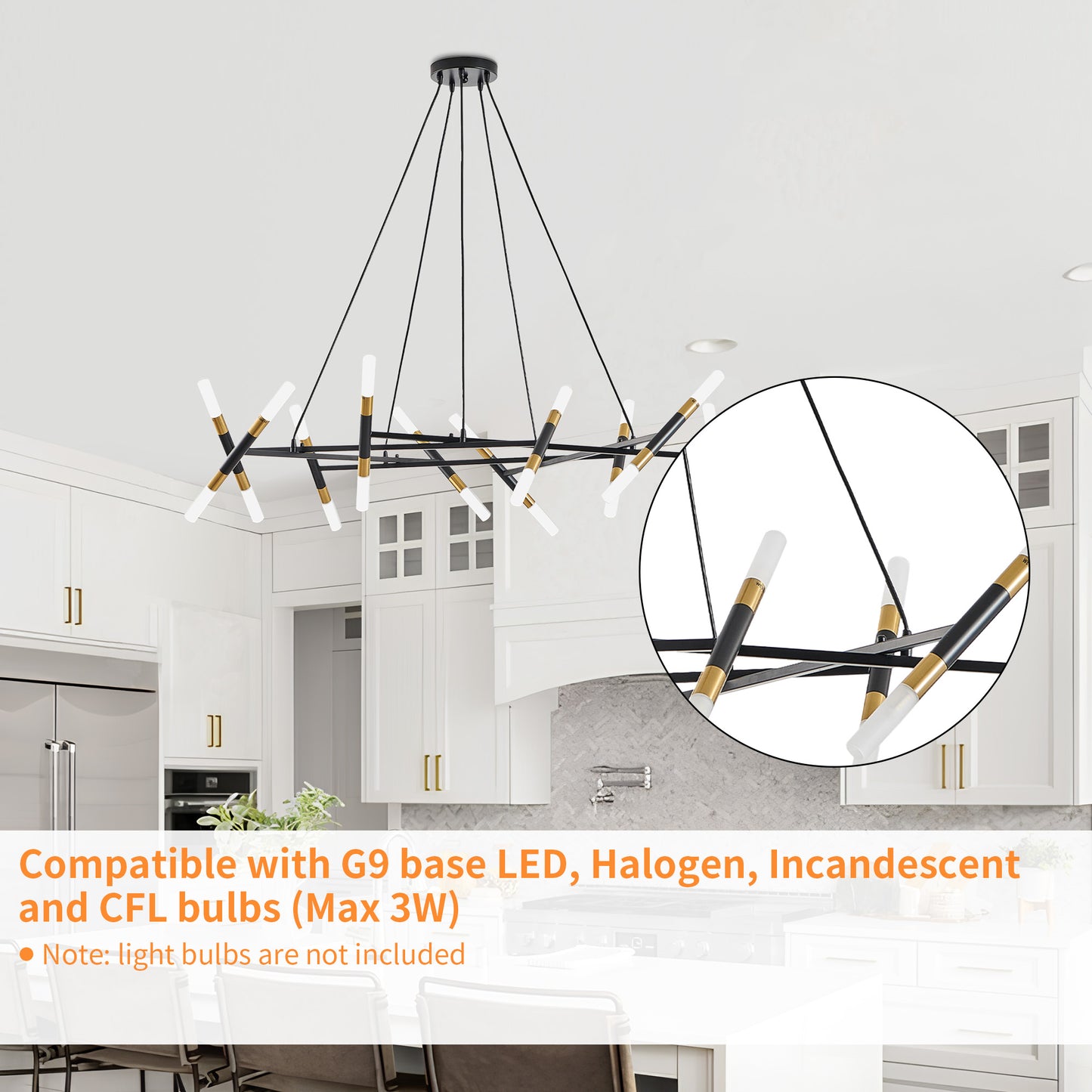 Taimei Cuprum 41 in. 20-Light Iron Modern Chandelier Fixture Branch Design