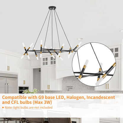 Taimei Cuprum 41 in. 20-Light Iron Modern Chandelier Fixture Branch Design