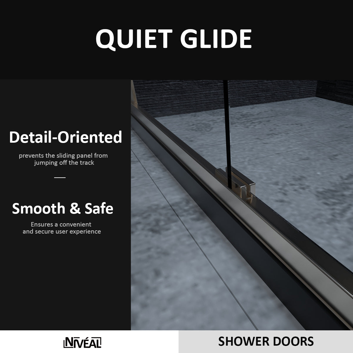 Niveal Vale 60 in. W x 72 in. H Sliding Semi-Frameless Shower Door with Clear Glass