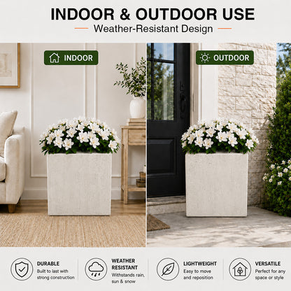 Herbora 21.5 in. Magnesium Oxide Planter Box for Indoor Outdoor Use