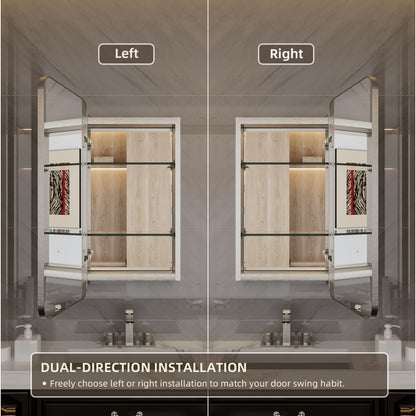 Niveal LUFM Series Rectangular Aluminum Framed Medicine Cabinet with Mirror