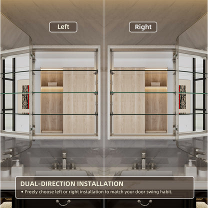 Niveal LUFM Series Rectangular Aluminum Framed Medicine Cabinet with Mirror
