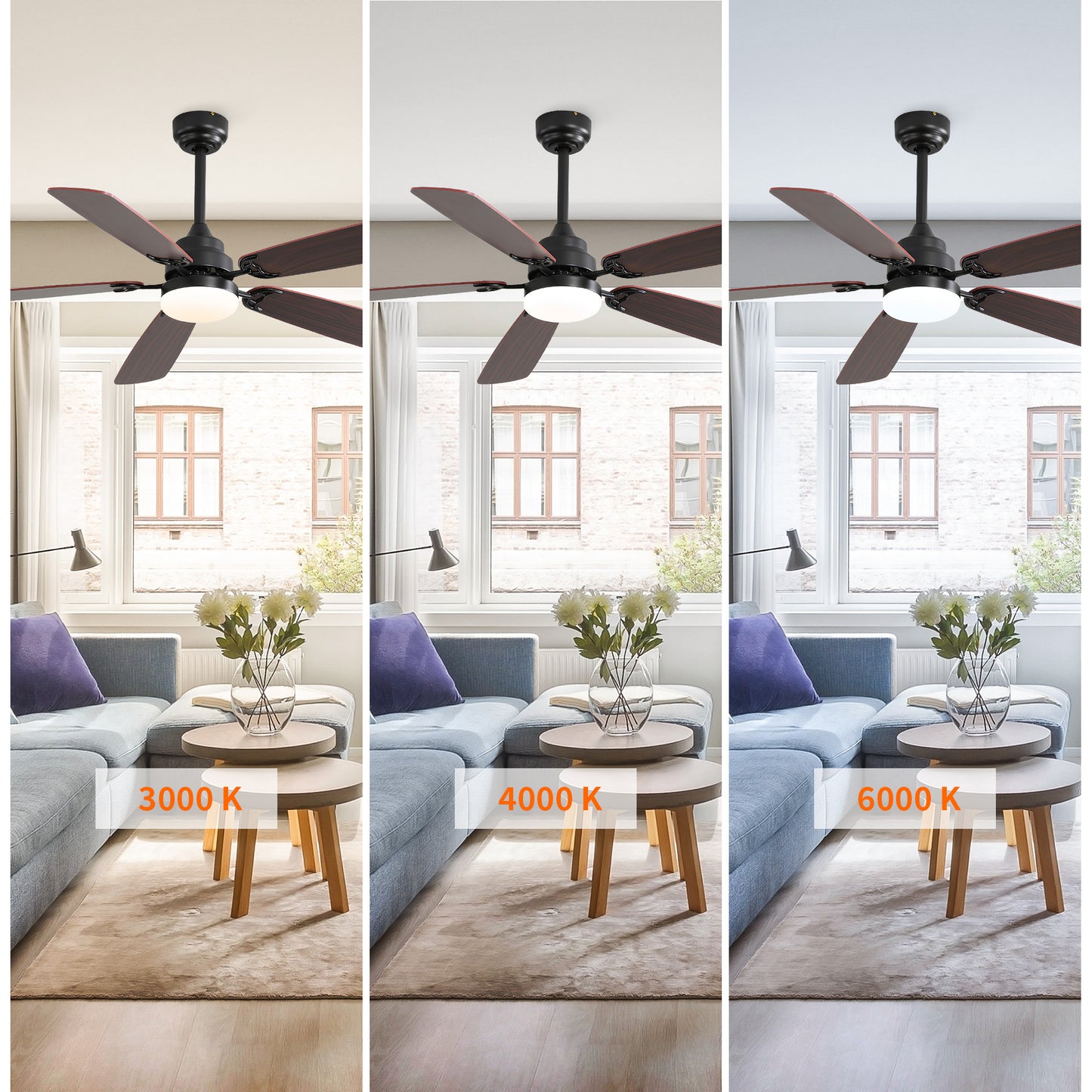Taimei Cirrus 52 in. White Oak Downrod Standard Ceiling Fan with Integrated LED with Remote Included 5 Two-Tone Blades DC Motor 7_1e572dfa-919e-4bd4-b3c2-b2d9c834980d