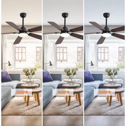 Taimei Cirrus 52 in. White Oak Downrod Standard Ceiling Fan with Integrated LED with Remote Included 5 Two-Tone Blades DC Motor 7_1e572dfa-919e-4bd4-b3c2-b2d9c834980d