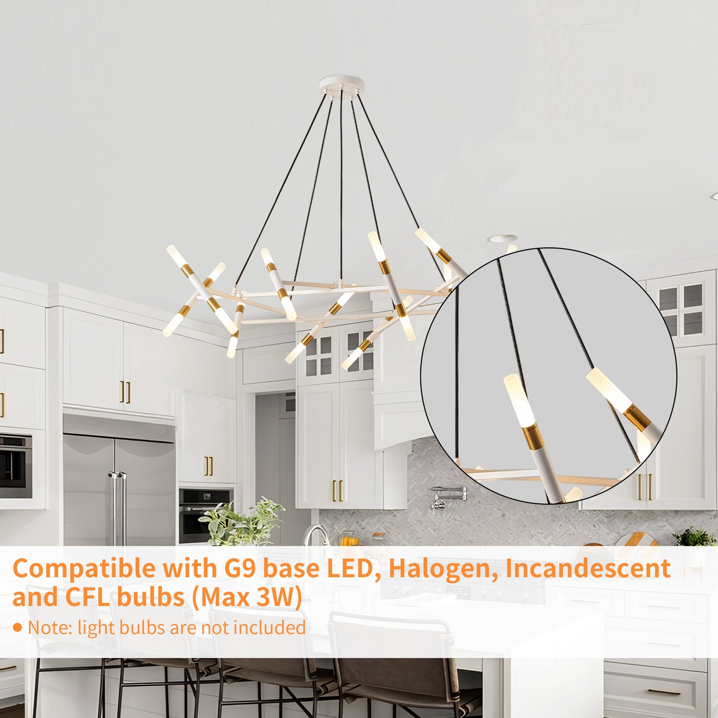 Taimei Cuprum 41 in. 20-Light Iron Modern Chandelier Fixture Branch Design