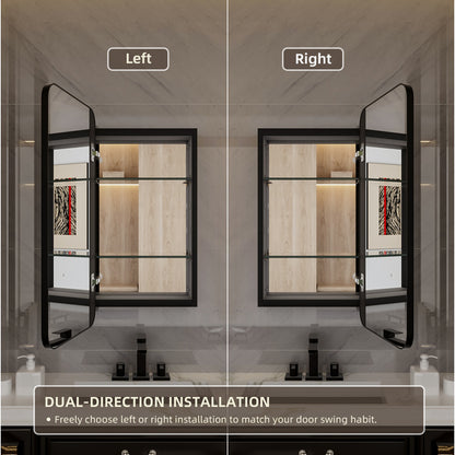Niveal LUFM Series Rectangular Aluminum Framed Medicine Cabinet with Mirror