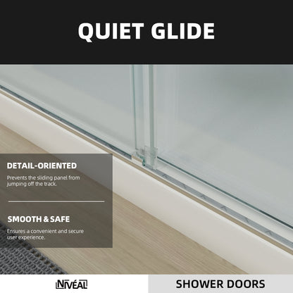 Niveal Koln 60 in. W x 72 in. H Sliding Semi-Frameless Shower Door with Clear Glass 7_2a10189a-9cd4-44be-84d7-e8f976de608d