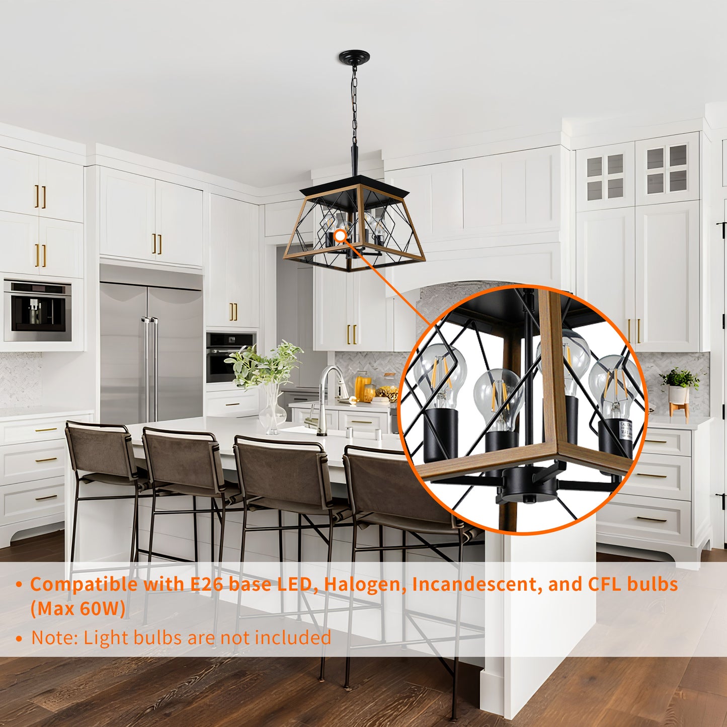 Taimei Vesper 16 in. 4-Light & Rustica 5-Light Farmhouse Industrial Chandelier Light 7_2d83d729-34af-4d40-8286-08dc2b7ed58f
