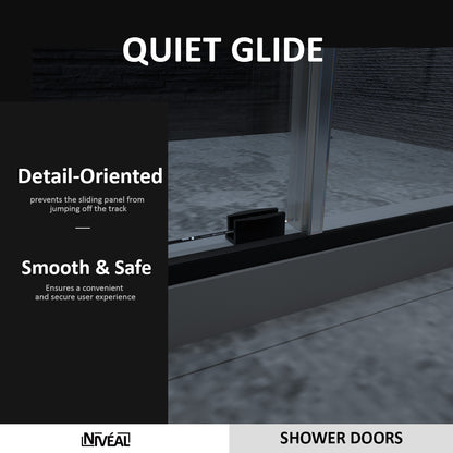 Niveal Ruhr 60 in. W x 76 in. H Sliding Semi-Frameless Shower Door with Clear Glass 7_2fb185c8-0391-470a-91bf-27da677381a7