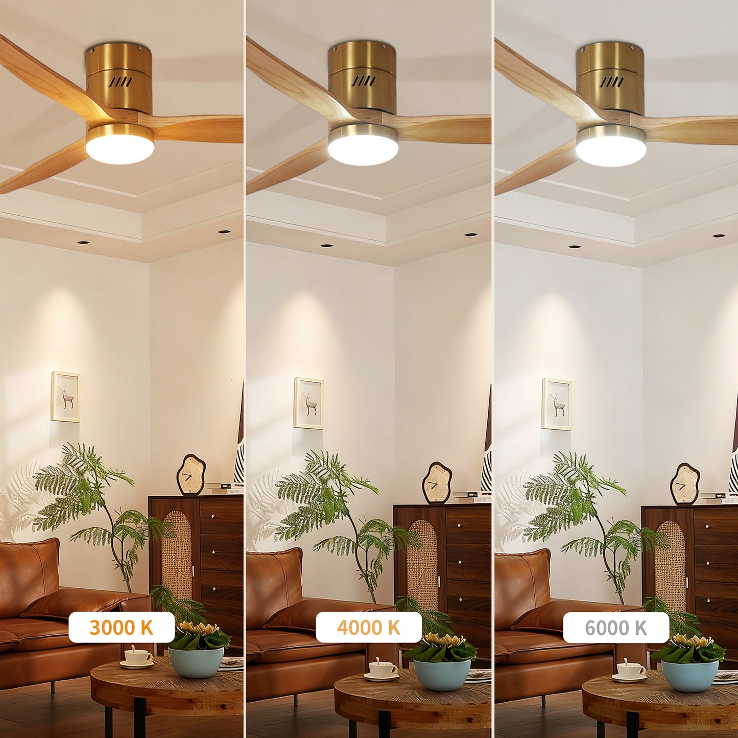 Taimei Ryme 52 in. Flush Mount Ceiling Fan with Light and Remote, DC Motor, Reversible 7_36fef498-eeec-450b-9b5f-48b52e5f57a6