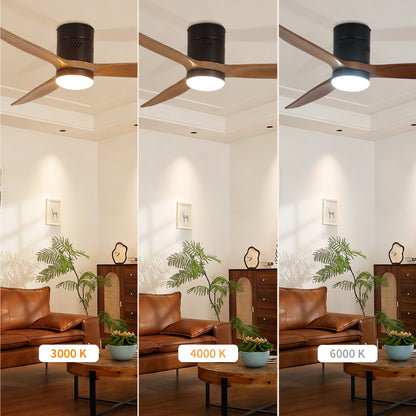 Taimei Ryme 52 in. Flush Mount Ceiling Fan with Light and Remote, DC Motor, Reversible 7_395a4212-d076-49ff-924e-67b8cd85e075