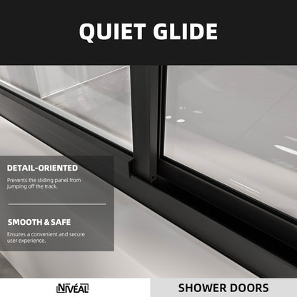 Niveal Luminous 59 in. W x 56 in. H Sliding Framed Tub Door with Clear Tempered Glass 7_43acb426-606e-4753-a2d5-bf32e36c76e5