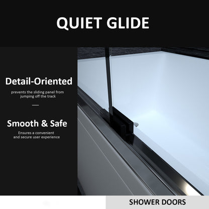 Niveal Ruhr 60 in. W x 56 in. H Sliding Semi Frameless Tub Door with Clear Glass 7_46d3866a-43c8-4be9-93c3-0cd1116d521a