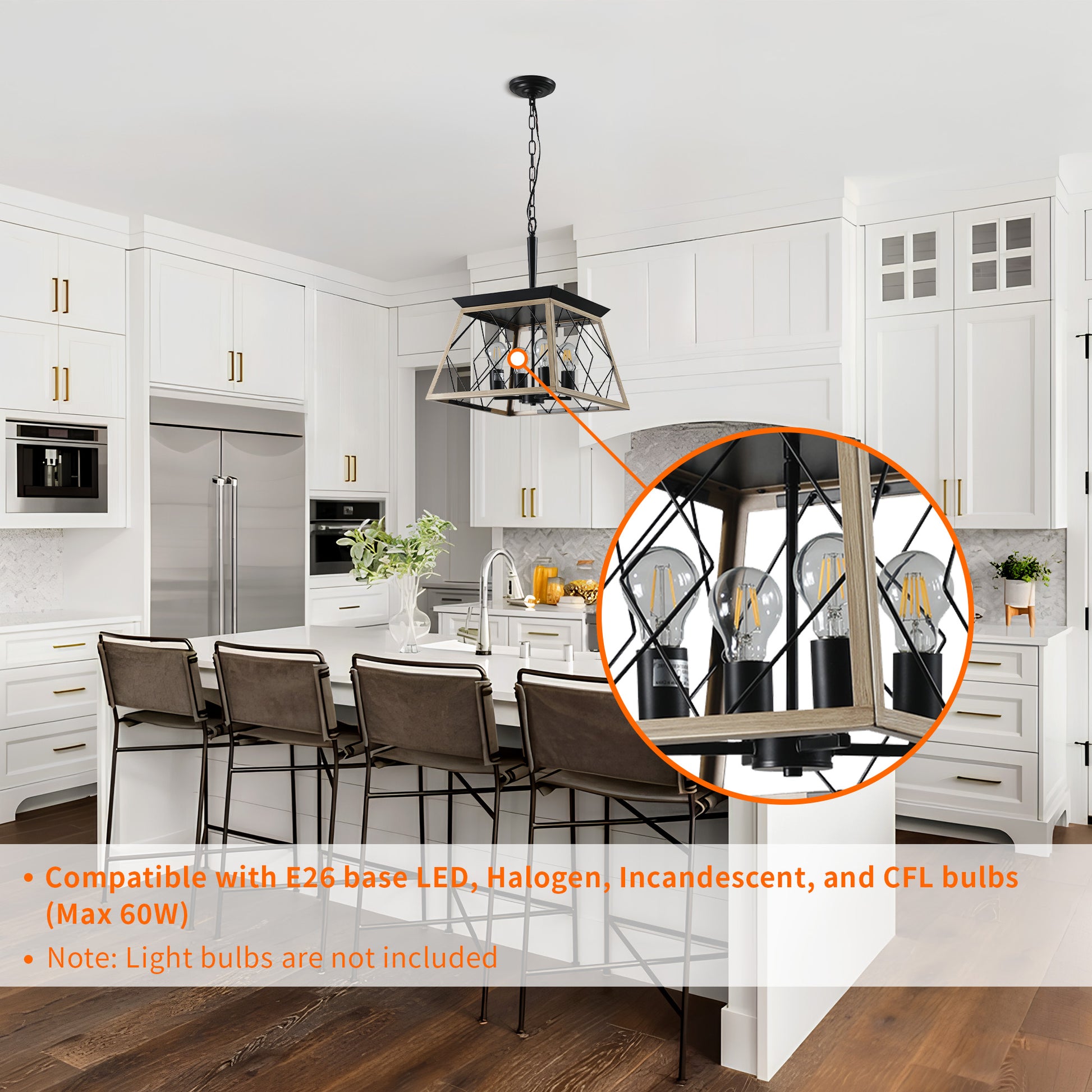 Taimei Vesper 16 in. 4-Light & Rustica 5-Light Farmhouse Industrial Chandelier Light 7_519c3341-7c3a-4180-b894-46c2541be696